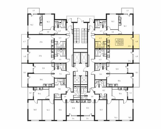 29,6 м², 1-комн. квартира, 3/24 этаж