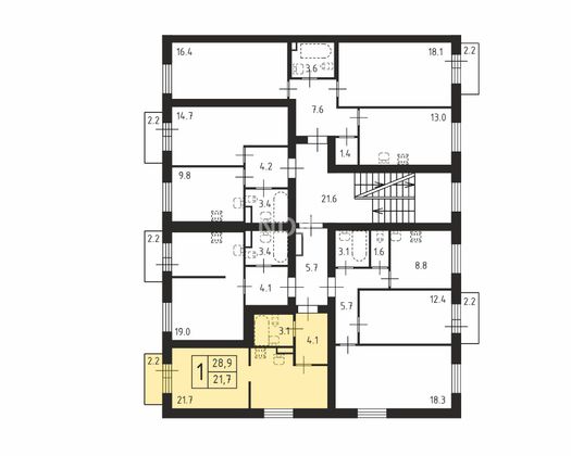 Продажа квартиры-студии 28,9 м², 2/4 этаж