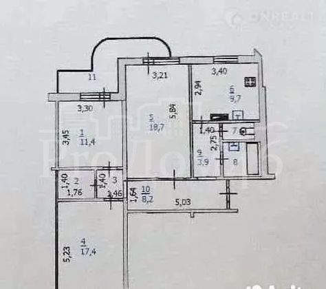 Продажа 3-комнатной квартиры 77,2 м², 2/17 этаж