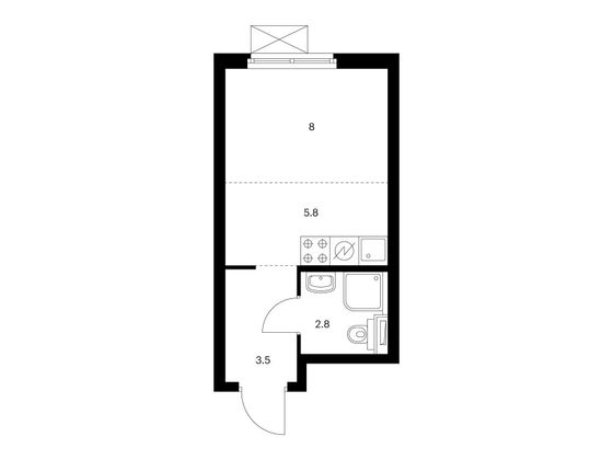 Продажа квартиры-студии 20,1 м², 30/33 этаж