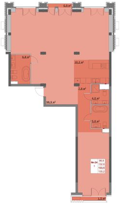 Продажа 3-комнатной квартиры 133,5 м², 3/6 этаж