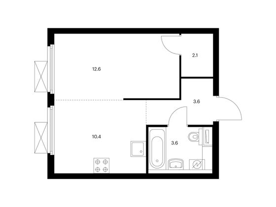 Продажа 1-комнатной квартиры 32,3 м², 26/33 этаж