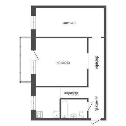 Продажа 2-комнатной квартиры 43,5 м², 3/4 этаж