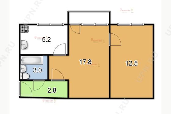 Продажа 2-комнатной квартиры 44 м², 5/5 этаж