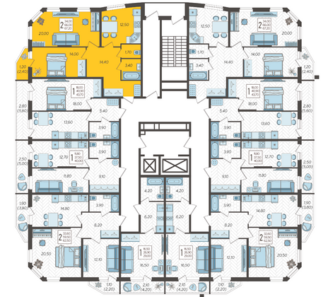 Продажа 2-комнатной квартиры 67,2 м², 3/16 этаж