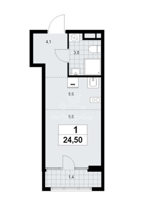 Продажа квартиры-студии 24,5 м², 4/13 этаж