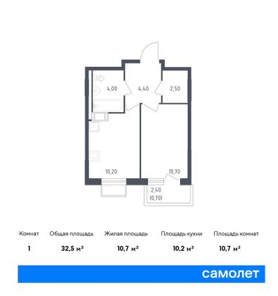 32,5 м², 1-комн. квартира, 5/9 этаж