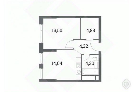 Продажа 1-комнатной квартиры 46 м², 39/51 этаж