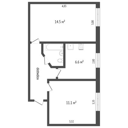 Продажа 2-комнатной квартиры 40,3 м², 5/5 этаж