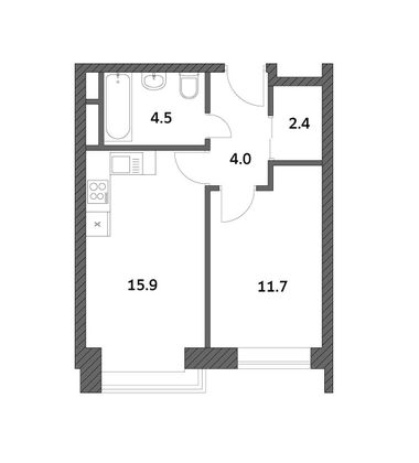 Продажа 1-комнатной квартиры 38,5 м², 5/19 этаж