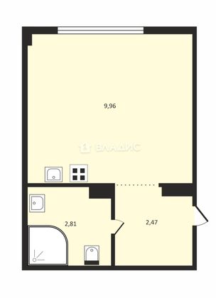 Продажа квартиры-студии 16,2 м², 1/9 этаж