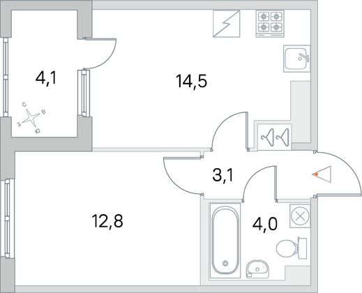 Продажа 1-комнатной квартиры 36,5 м², 2/5 этаж