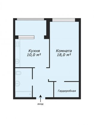 Продажа 1-комнатной квартиры 39 м², 10/24 этаж