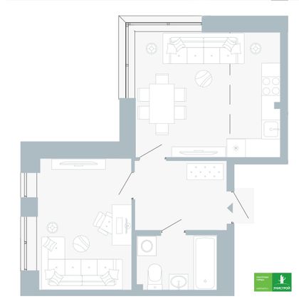 41,7 м², 2-комн. квартира, 3/5 этаж