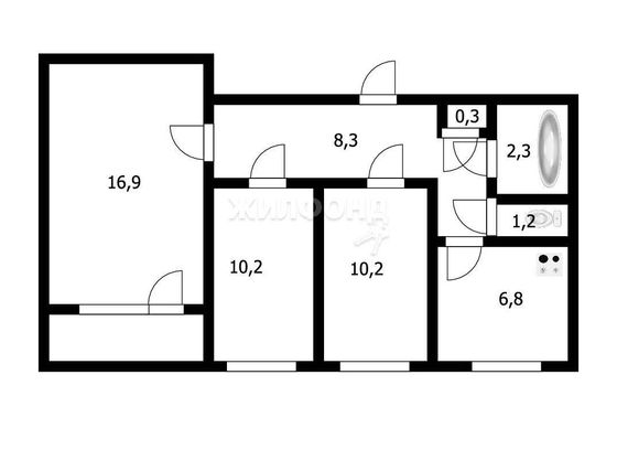 Продажа 3-комнатной квартиры 75 м², 2/9 этаж