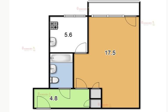 Продажа 1-комнатной квартиры 29,9 м², 2/4 этаж