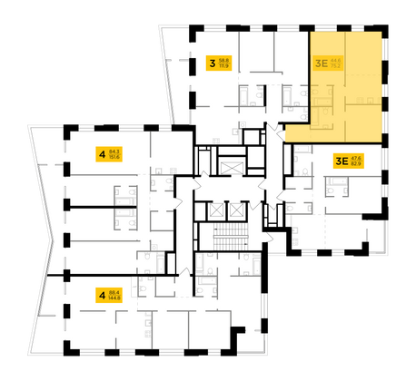 Продажа 3-комнатной квартиры 75,2 м², 11/19 этаж