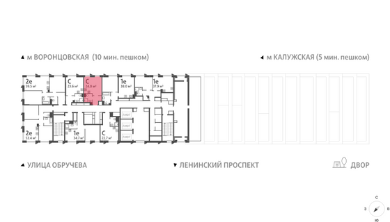 Продажа квартиры-студии 24 м², 42/58 этаж