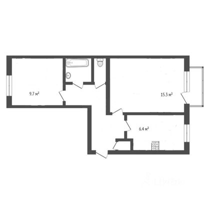 Продажа 2-комнатной квартиры 43,3 м², 4/5 этаж