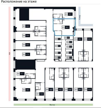 Продажа квартиры со свободной планировкой 32,2 м², 6/8 этаж