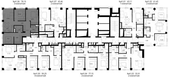 Продажа 3-комнатной квартиры 78,2 м², 41/48 этаж