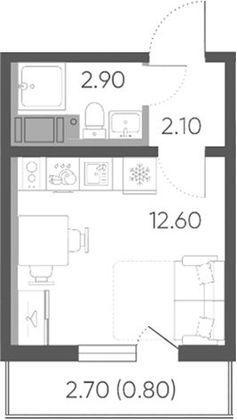 Продажа квартиры-студии 20,3 м², 11/20 этаж