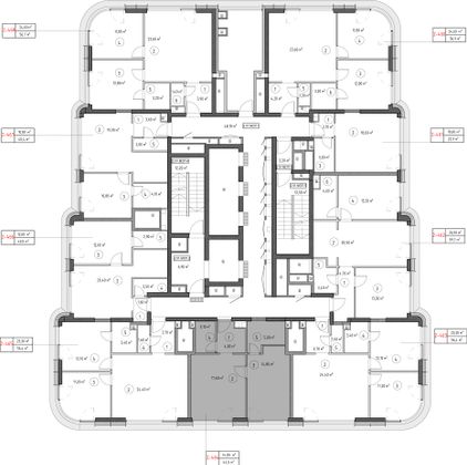 Продажа 1-комнатной квартиры 44,5 м², 51/53 этаж