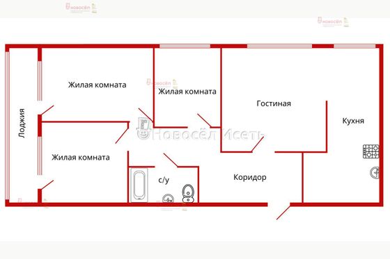 Продажа 3-комнатной квартиры 71 м², 7/12 этаж