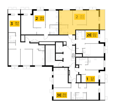 Продажа 2-комнатной квартиры 54,2 м², 9/15 этаж