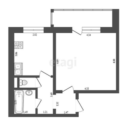 Продажа 1-комнатной квартиры 35,4 м², 10/10 этаж