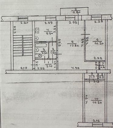 Продажа 3-комнатной квартиры 53,8 м², 3/4 этаж