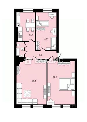 Продажа 3-комнатной квартиры 106 м², 4/4 этаж