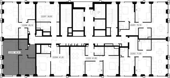 Продажа 1-комнатной квартиры 49,3 м², 22/36 этаж