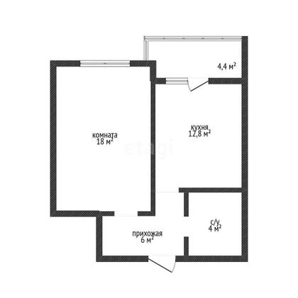 Продажа 1-комнатной квартиры 40,7 м², 5/22 этаж