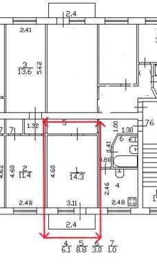 Продажа 1 комнаты, 14,3 м², 4/5 этаж