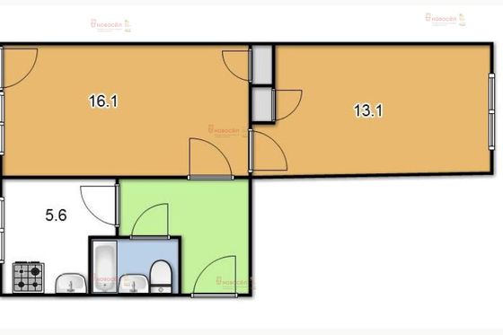 Аренда 1-комнатной квартиры 45,8 м², 1/5 этаж