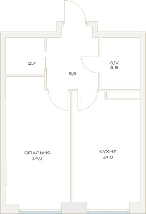 Продажа 1-комнатной квартиры 40,8 м², 9/23 этаж