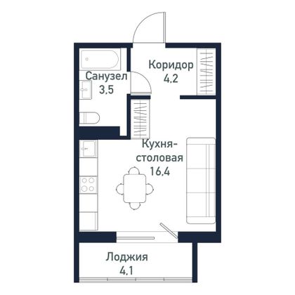 Продажа квартиры-студии 24,2 м², 8/10 этаж