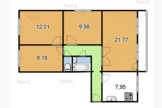 Продажа 4-комнатной квартиры 64 м², 9/9 этаж