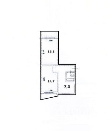 Продажа 2-комнатной квартиры 50 м², 1/12 этаж