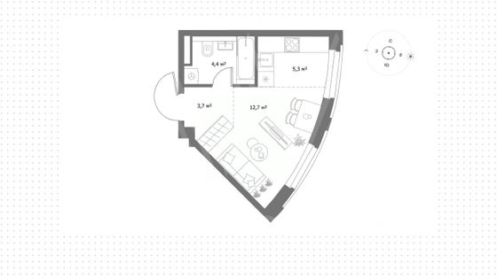 Продажа квартиры-студии 26,1 м², 18/26 этаж