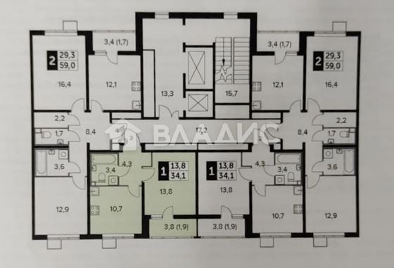 Продажа 1-комнатной квартиры 34,1 м², 5/24 этаж