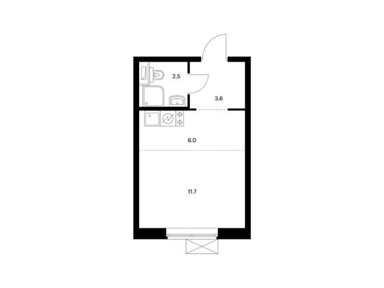 Продажа квартиры-студии 23,8 м², 6/33 этаж