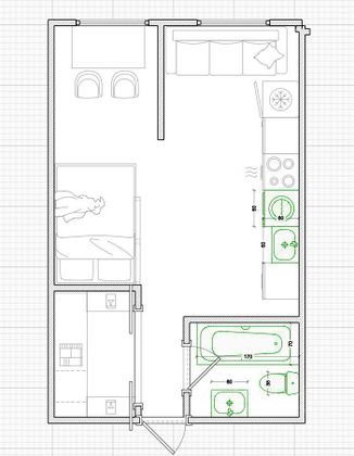 Продажа квартиры-студии 28 м², 3/21 этаж