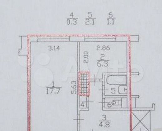 Продажа 1-комнатной квартиры 32,1 м², 1/9 этаж