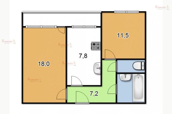 Продажа 2-комнатной квартиры 56 м², 4/11 этаж