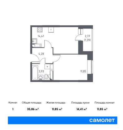 Продажа 3-комнатной квартиры 52,8 м², 5/17 этаж