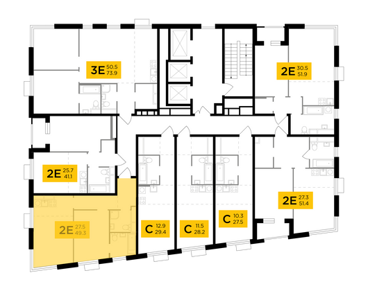 Продажа 2-комнатной квартиры 49,3 м², 24/26 этаж