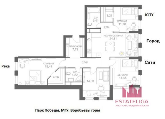 Продажа 4-комнатной квартиры 118 м², 26/41 этаж