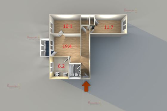 Продажа 3-комнатной квартиры 56 м², 5/5 этаж